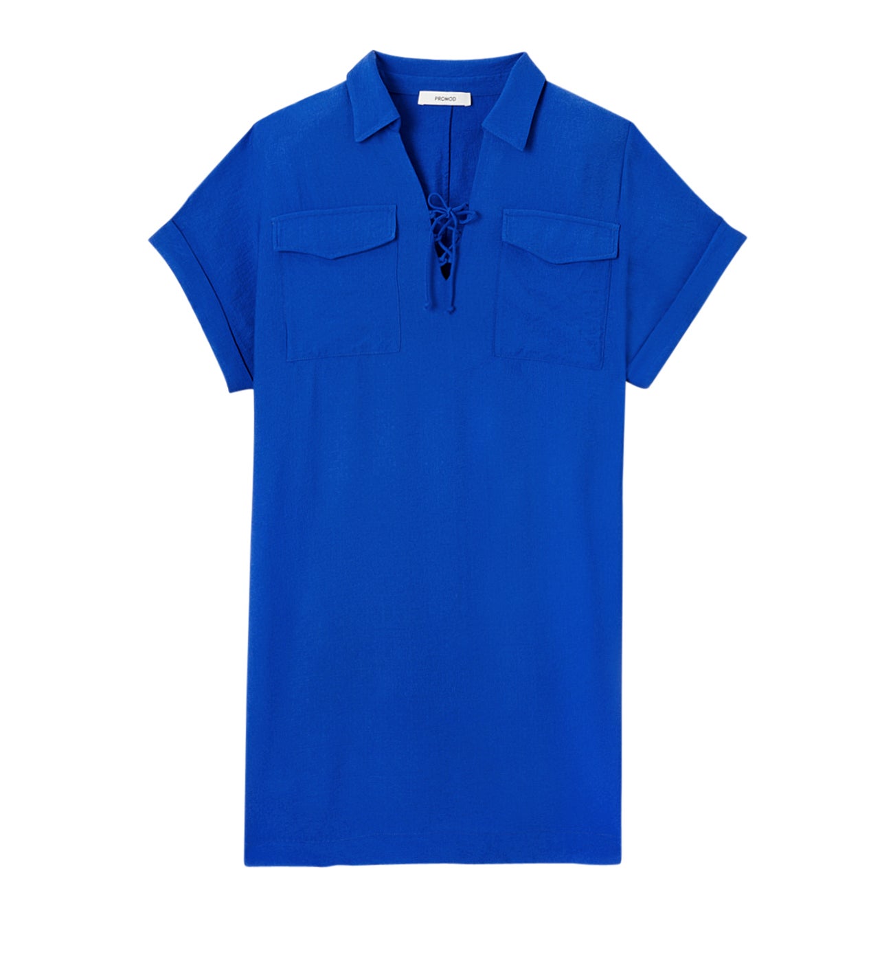 Robe à col lacé Femme - Bleu