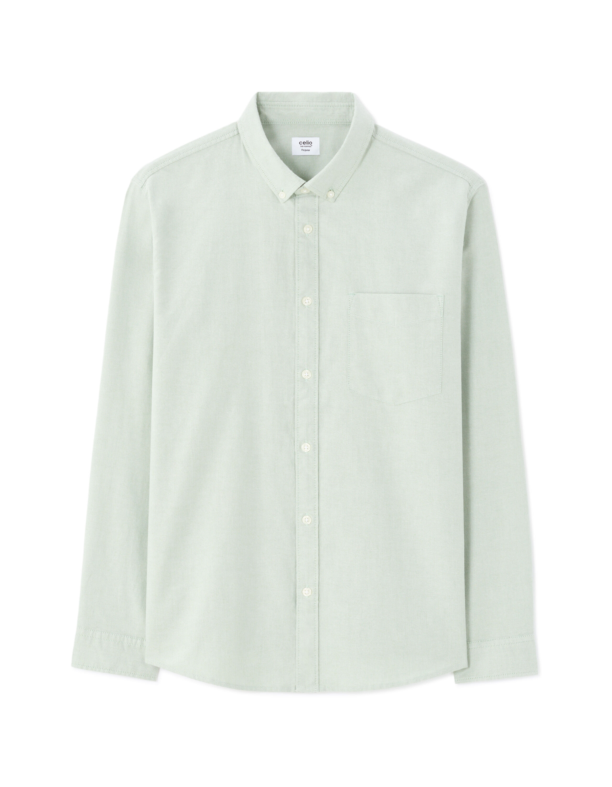 Chemise regular 100% coton oxford - sauge