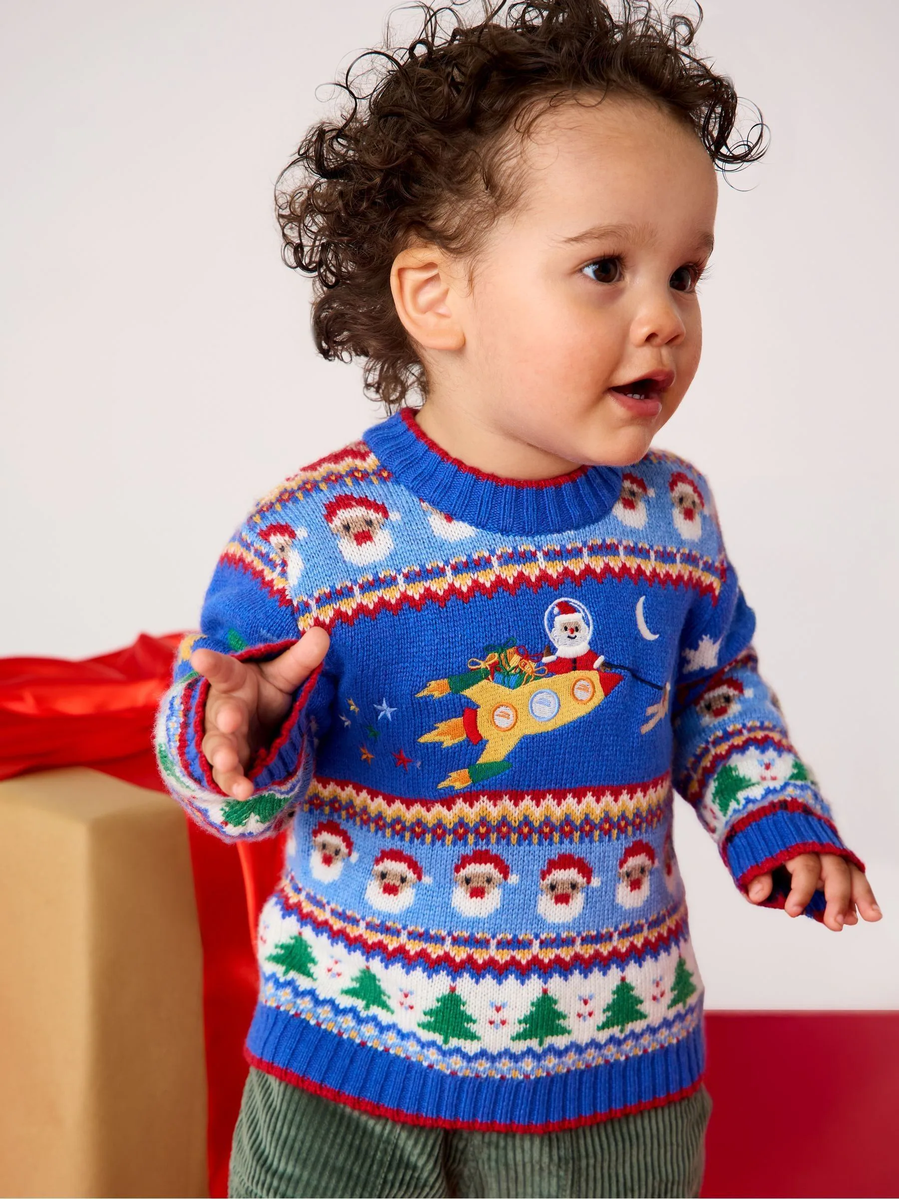 Jojo Maman Bébé kersttrui met fairislepatroon