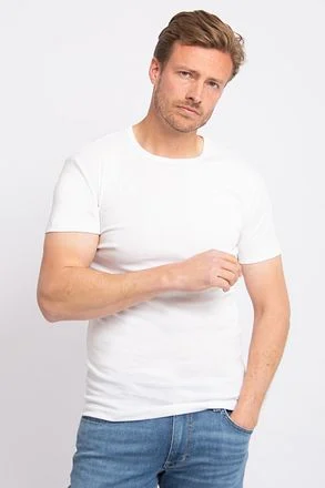 Alan Red James Brede O-Hals Wit (2Pack) Herenmode 6660/2P/01 James T-shirt White