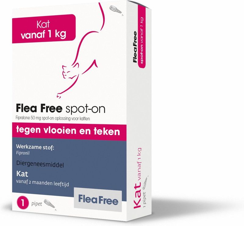 Flea Free Spot-On Anti Vlooiendruppels Kat vanaf 1 kg