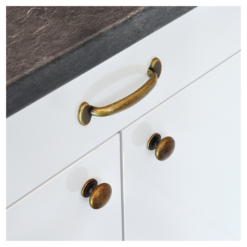 Knop Hilde messing antiek 32mm