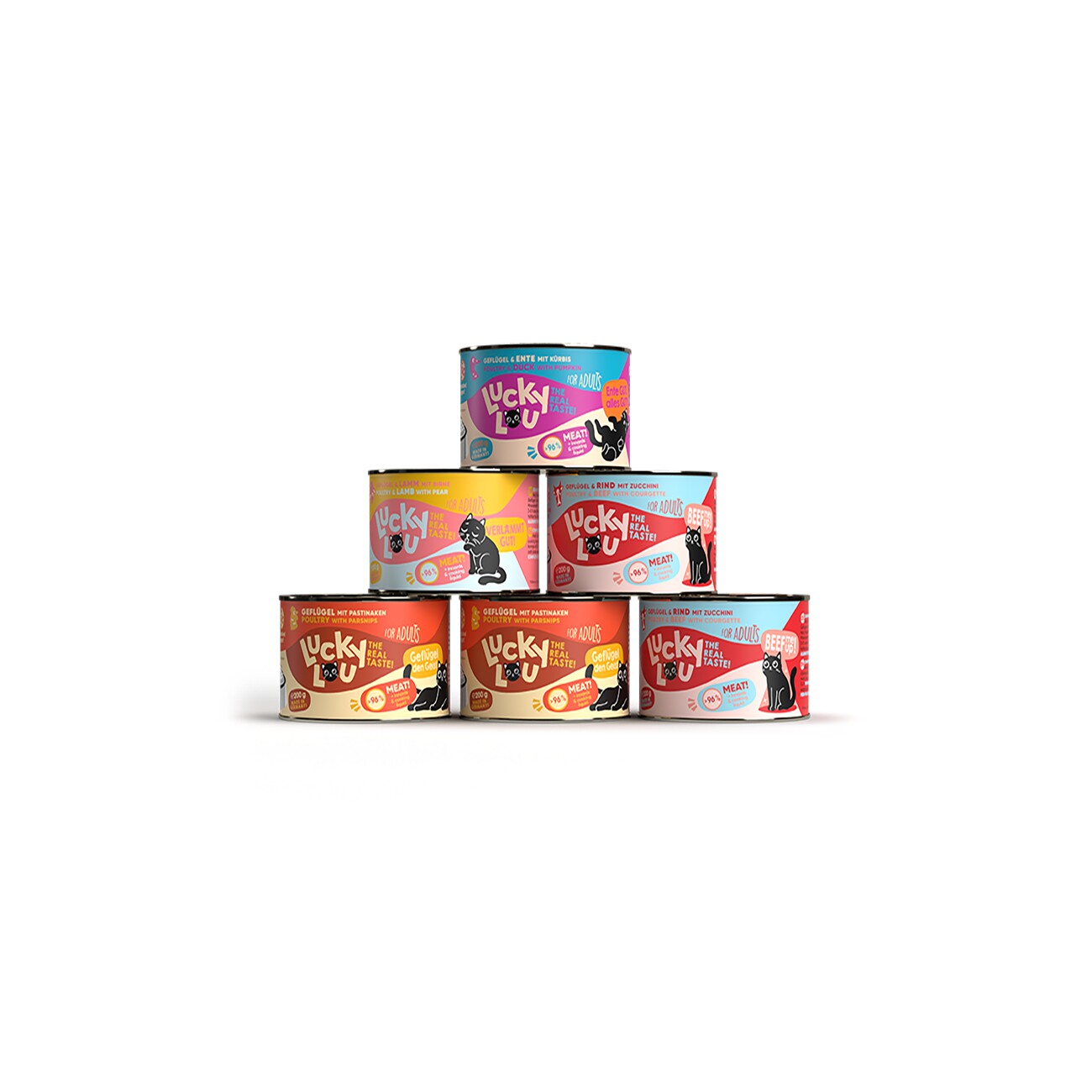Lucky Lou Nassfutter Katze Adult Tasty Mixpaket 6x200 g Tasty-Mix