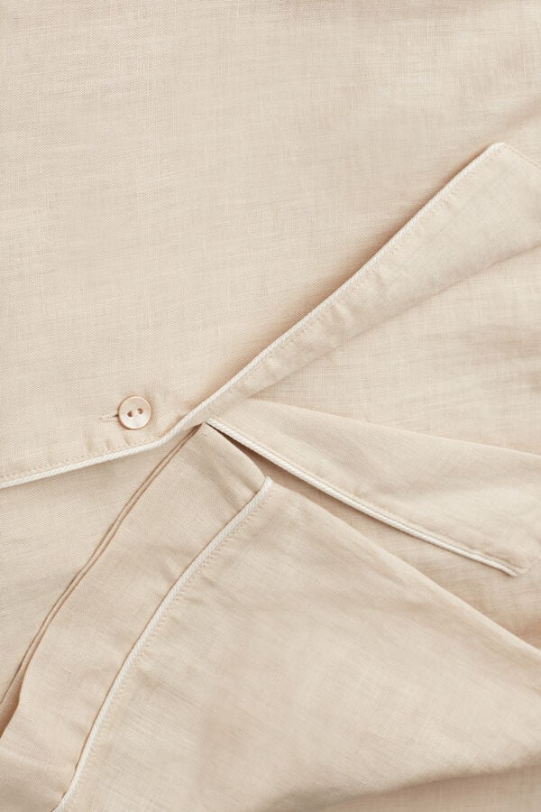 Camisa de linho de manga curta Yacht Night