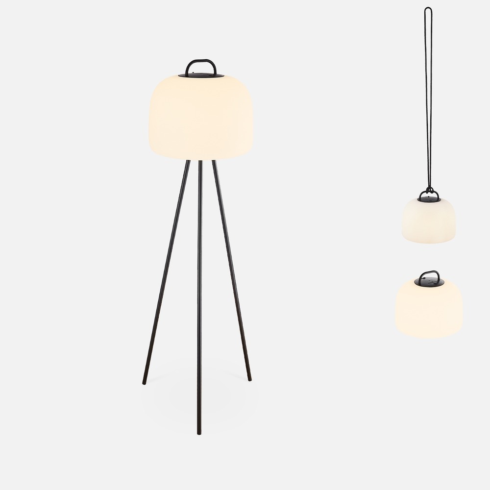 Lampe extérieure led 3 en 1 – tripada xl– lampe extérieure en plastique. Ø36cm rechargeable. À suspendre. Avec trépied 1m et corde
