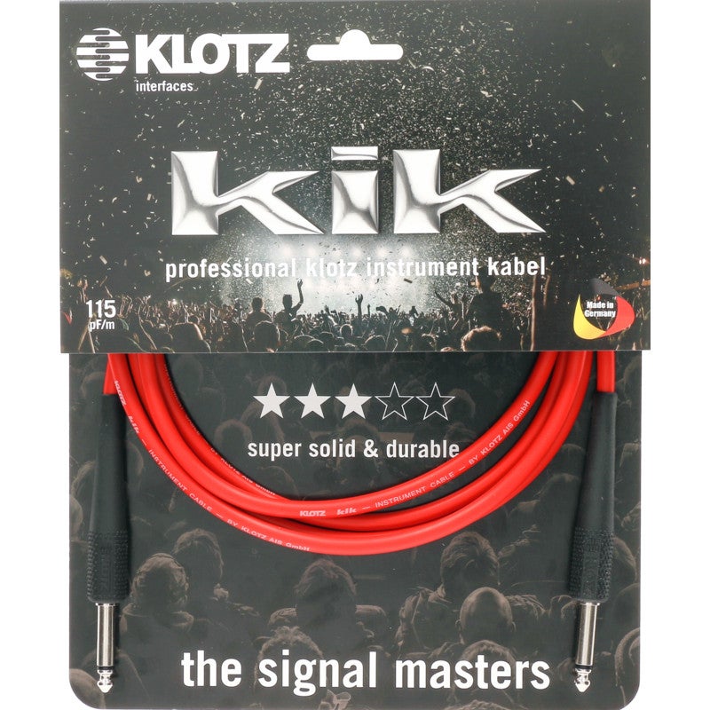 Klotz KIK6.0PPRT instrumentkabel KIK mono 6.35mm jack 6m rood