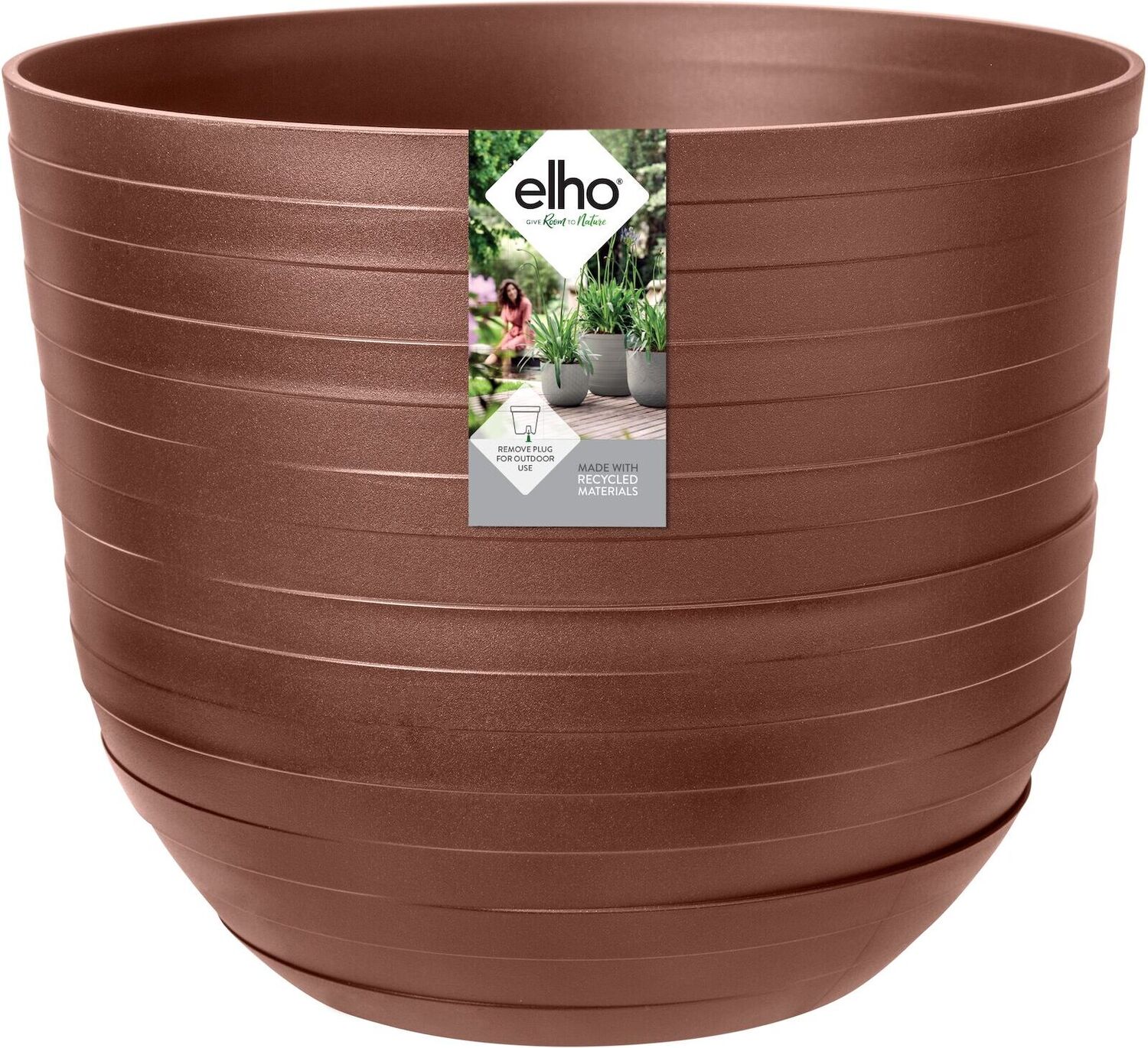 Elho bloempot Fuente bruin D 38 H 31 cm