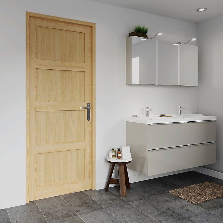 Bloc-porte Connemara pin H.204 x l.73 cm, poussant gauche