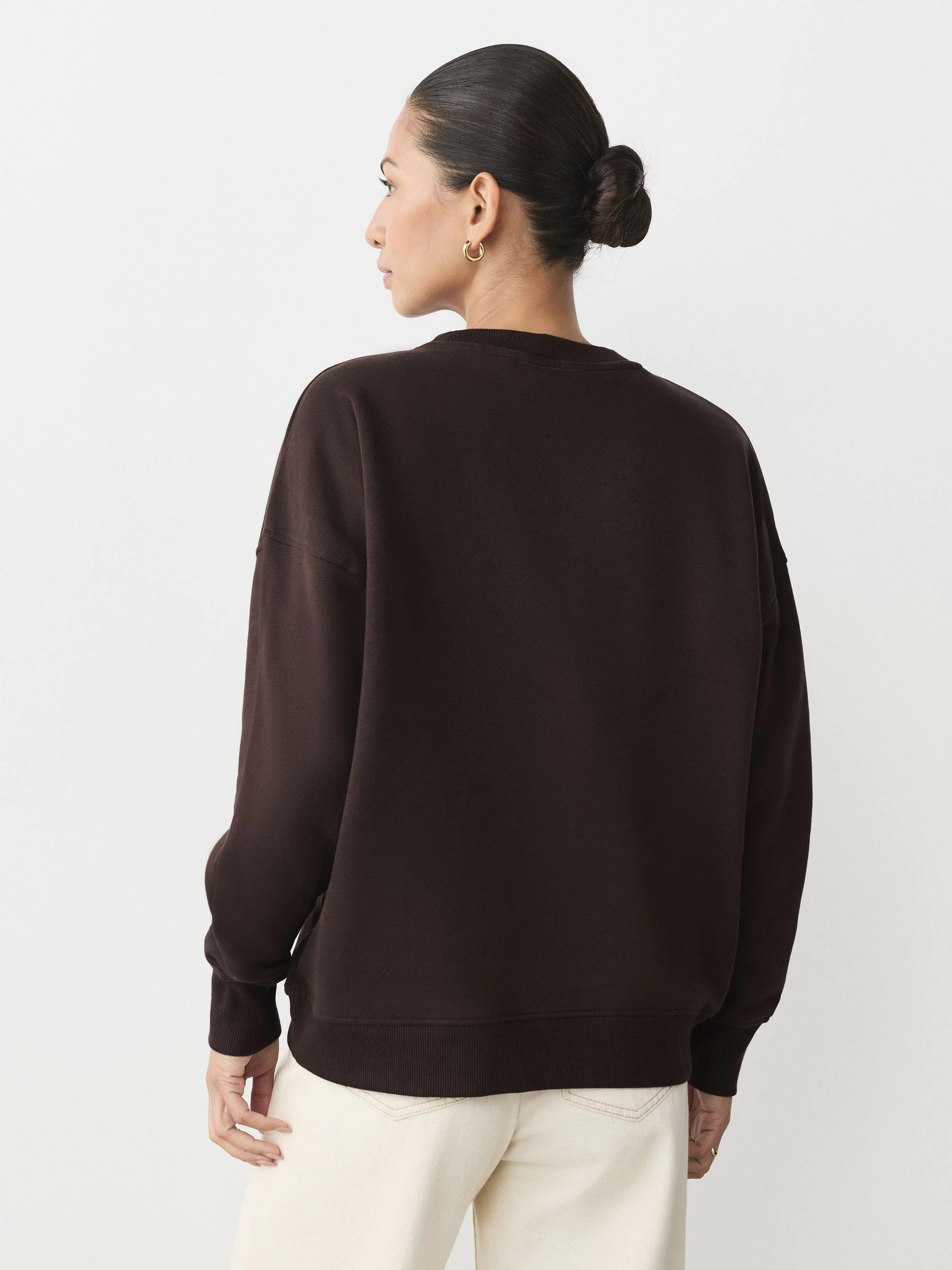 Khaki/steenkleur - Cotton Rich Brushed Back Soft Feel Ribbed Crewneck Sweatshirts 3 Pack
