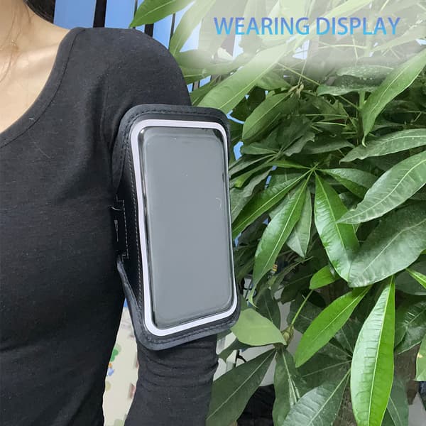 Mobilholder / Mobilarmbånd for løping Sort  6.5