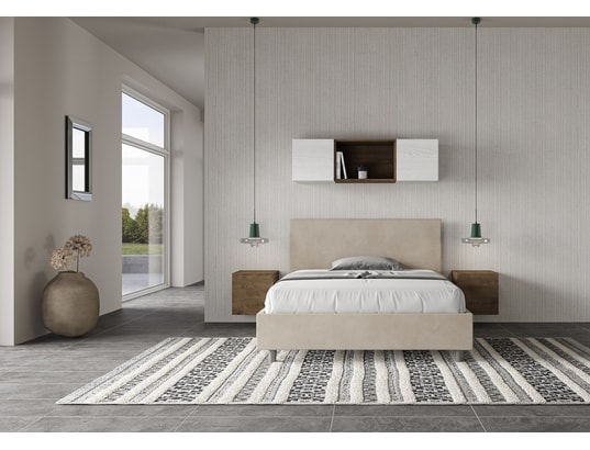ITYHOME - Lit coffre adele 140x190 microfibra sable