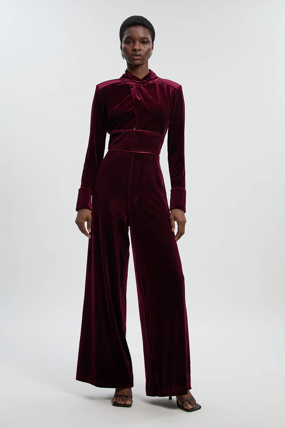 KarenMillen Combinaison Tissée à Détail Drapé en Velours