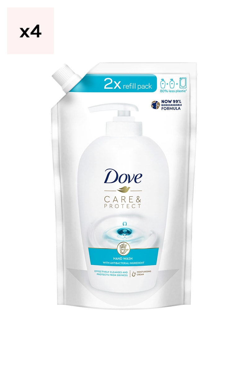 Recharges savon liquide - Care & protect - Mains - 4 x 500 ml