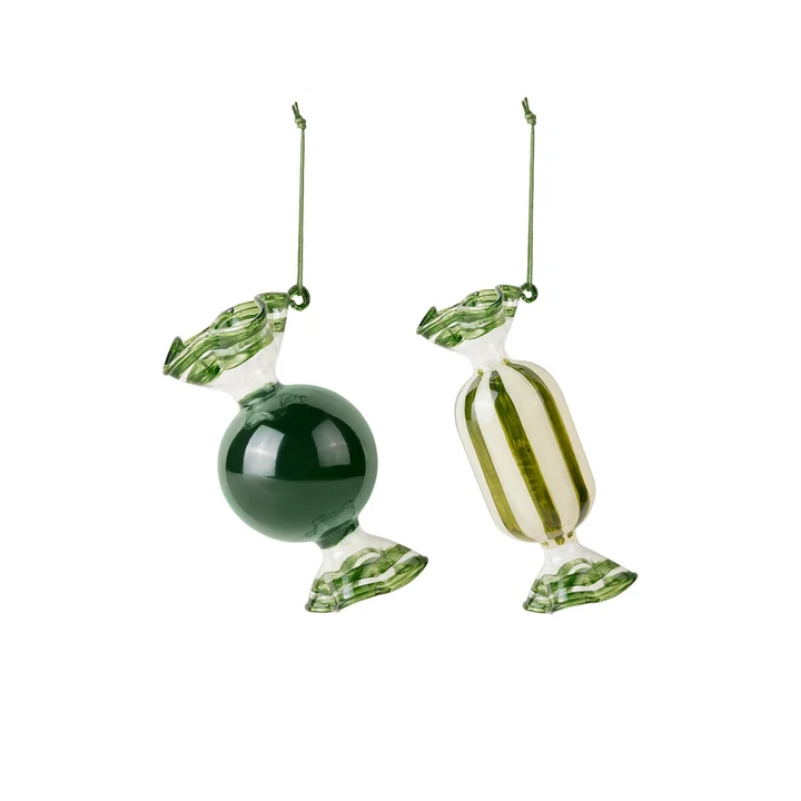 Broste Copenhagen - Candy Deko-Anhänger, forest green (2er-Set)