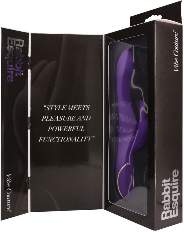 Vibe Couture – Rabbit Esquire Bunny Vibrator met Dubbele Motor voor Rotatie en Vibratie – 22 cm – Paars