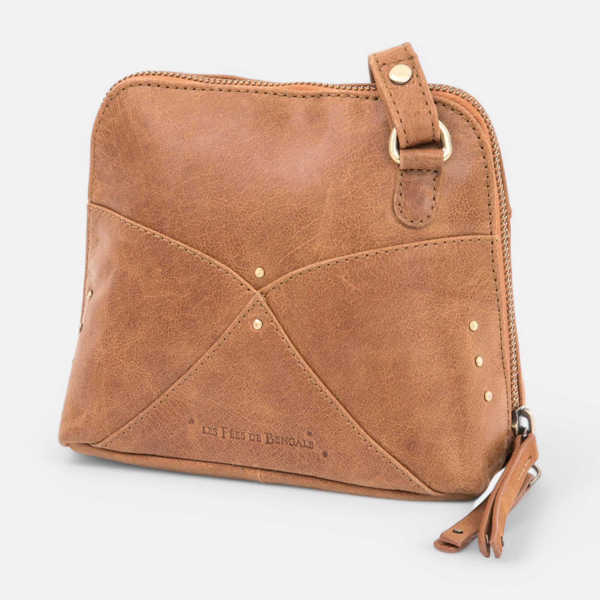 Sac bandoulière en cuir cognac