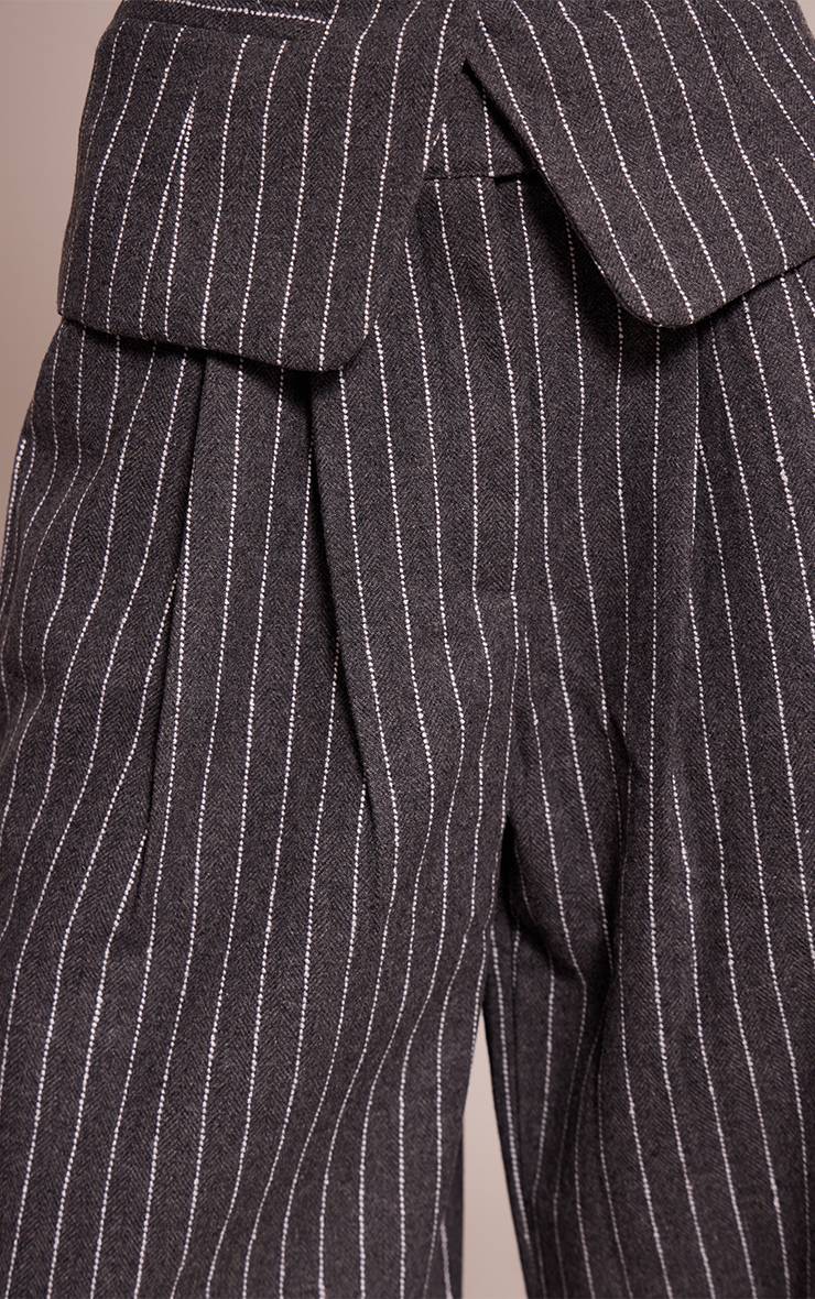 Charbon Pantalon Droit Tissé Brossé