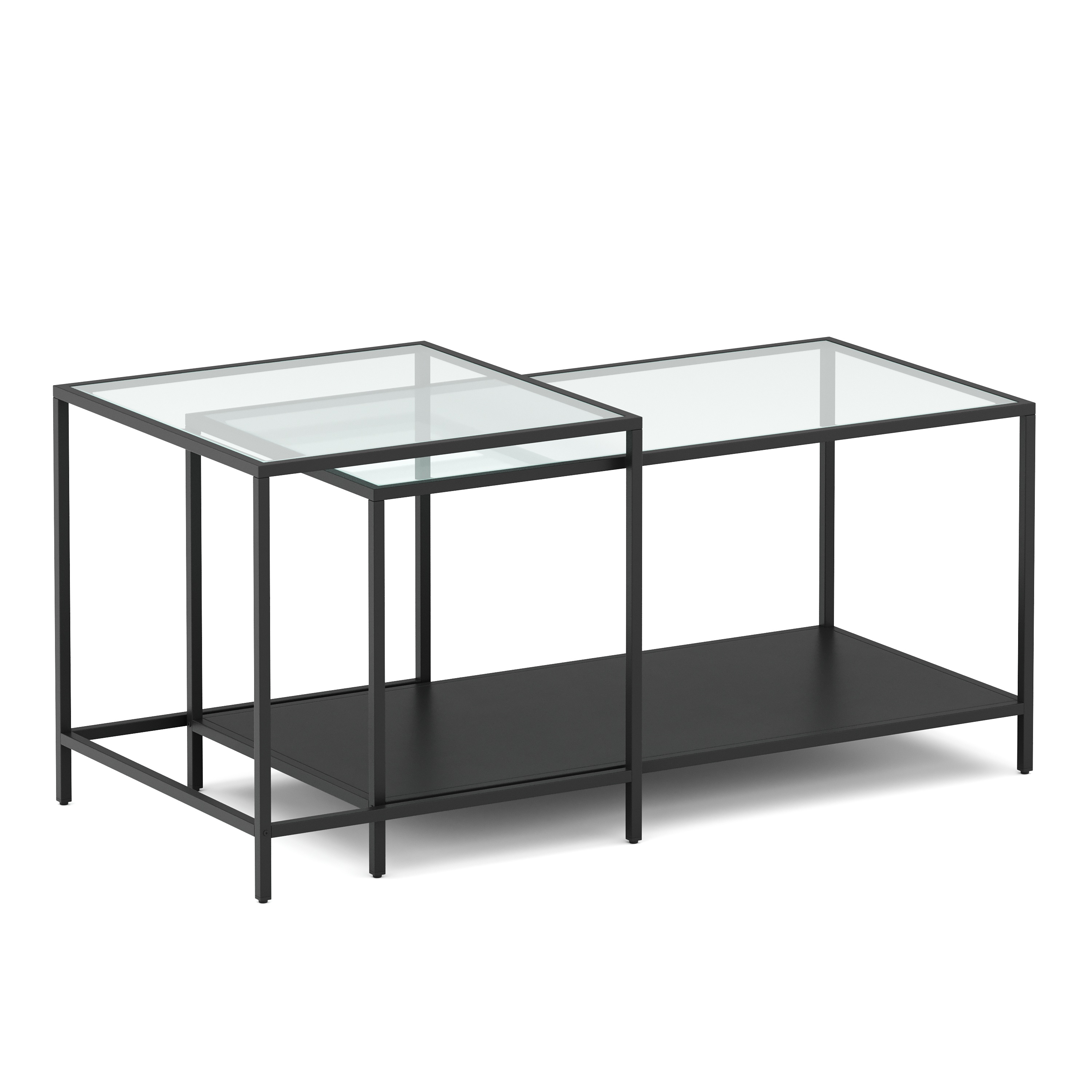 Beistelltisch Metall NITE 2-teilig schwarz