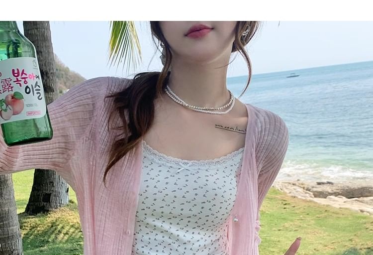 Shinsei - Effen Crop Cardigan