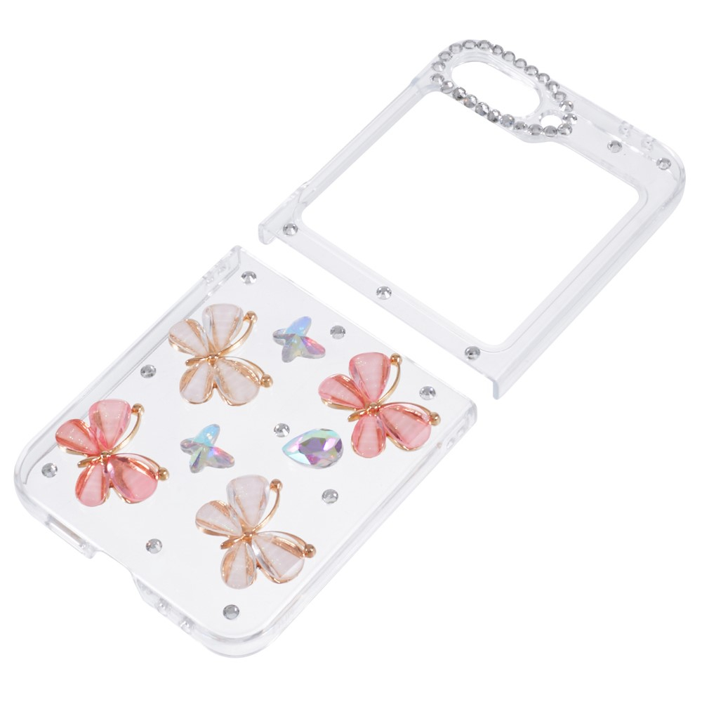 Samsung Galaxy Z Flip7 FE / Z Flip6 Hardcase Schutzhülle Glitzer Steine - Schmetterlinge
