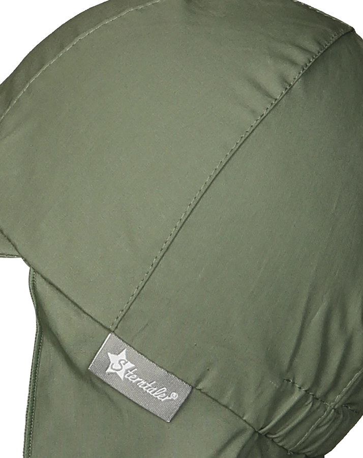 Schirmmütze mit Nackenschutz zum Schnüren in olive