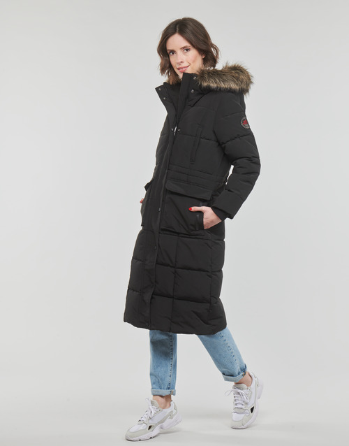 Superdry - EVEREST LONGLINE PUFFER COAT - Noir