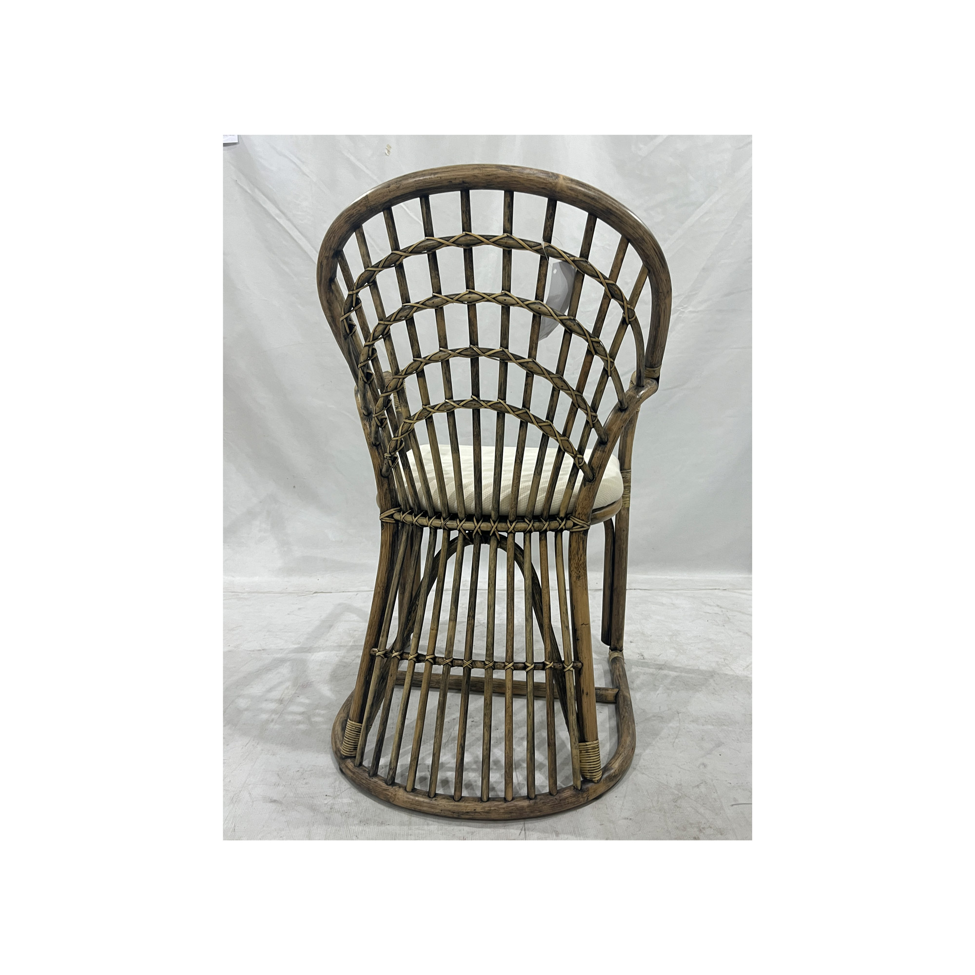 Rattan-Sessel 'Bernard', natur, weiß, B 55 cm, T 57 cm, H 91 cm von fischer's lagerhaus