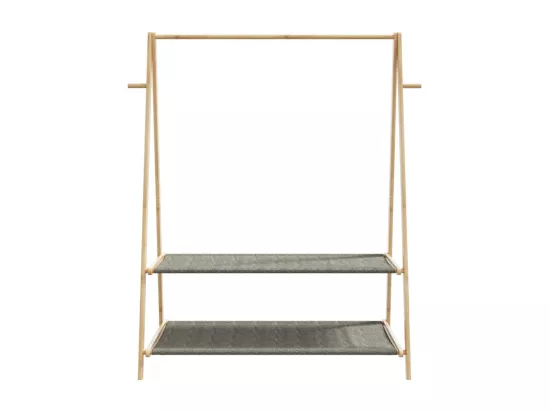 Porte vêtement avec étagères 132x45,5x150,5 cm bambou