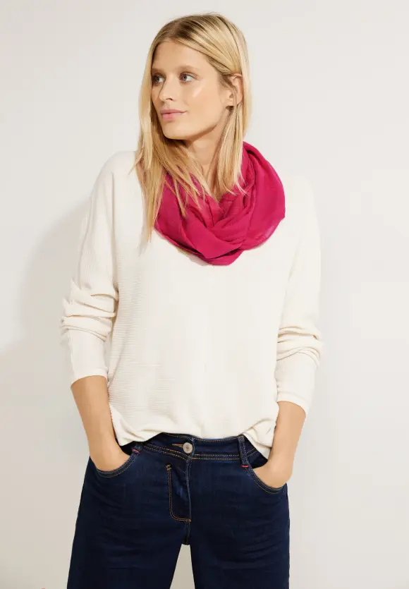 Loop mit Karo Muster - cosy coral