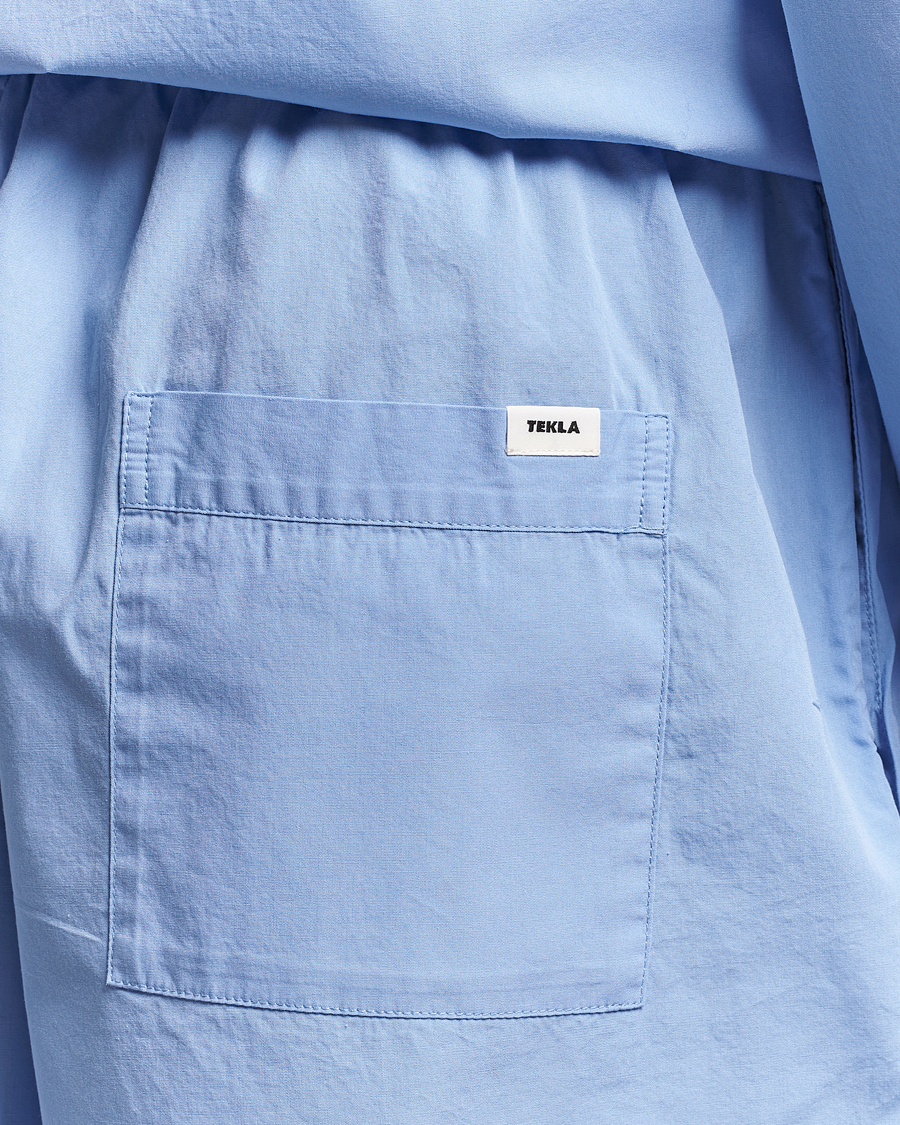 Tekla Poplin Pyjama Shorts Cornflower Blue