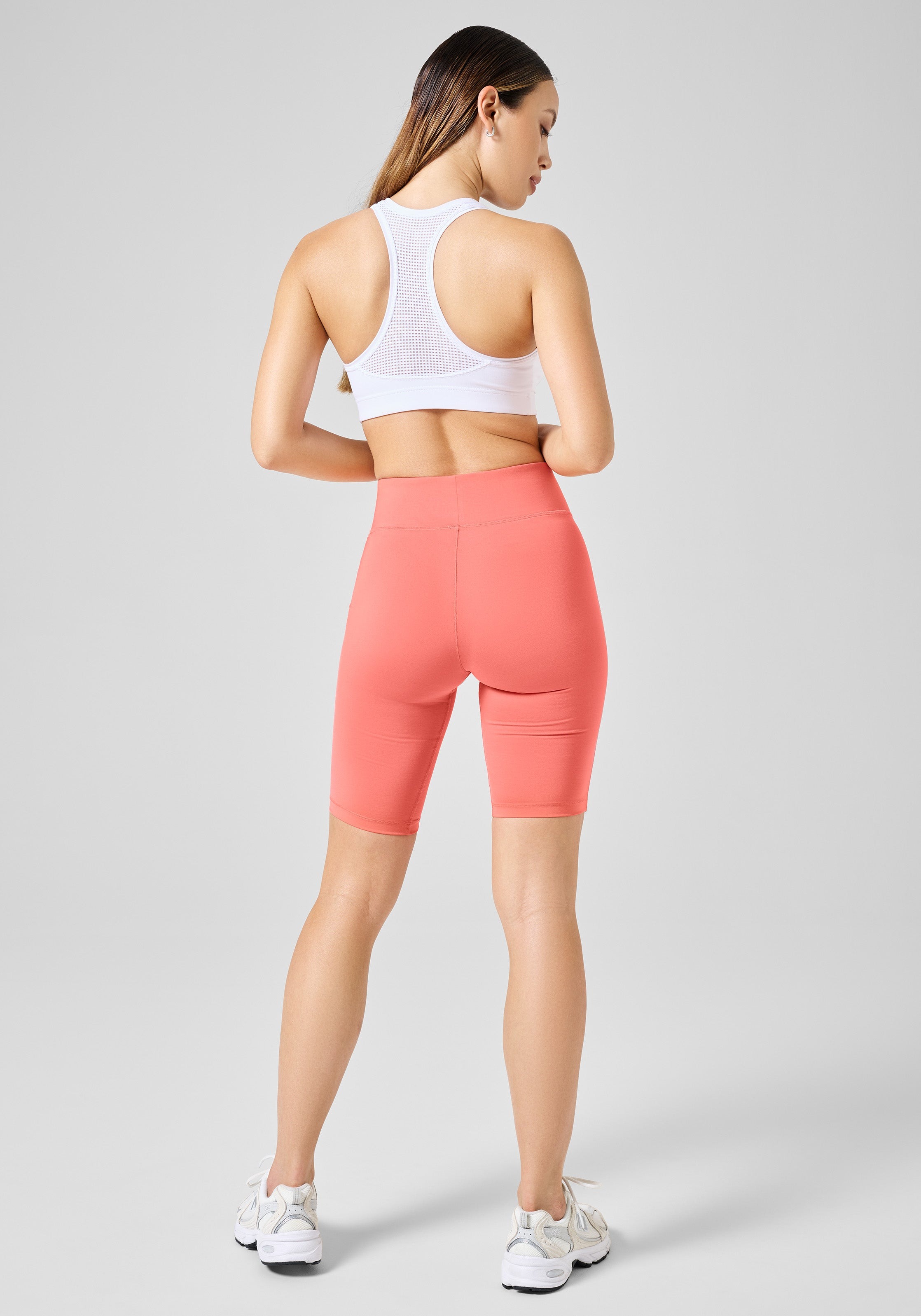 High Waist Bike Tights Dame Deep Coral