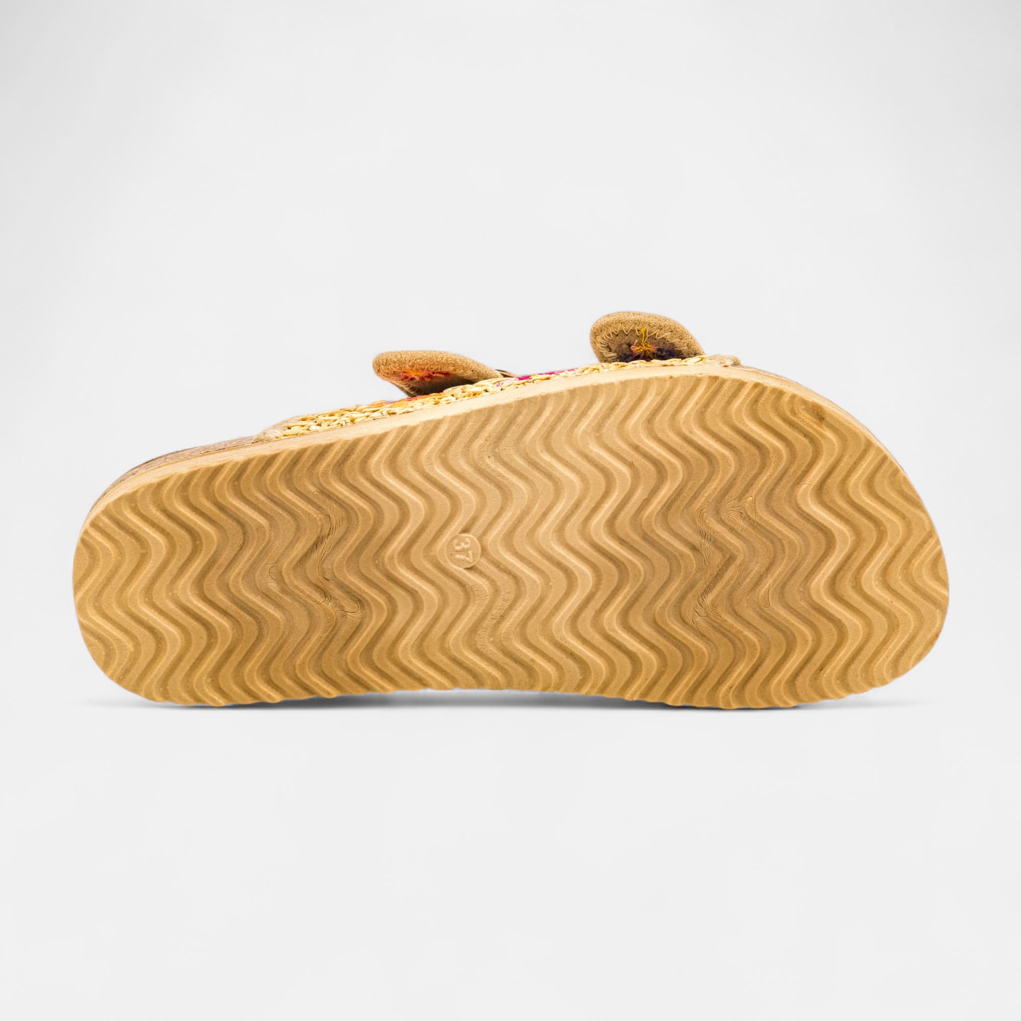 Mules semelle liège à talon compensé Femme beige