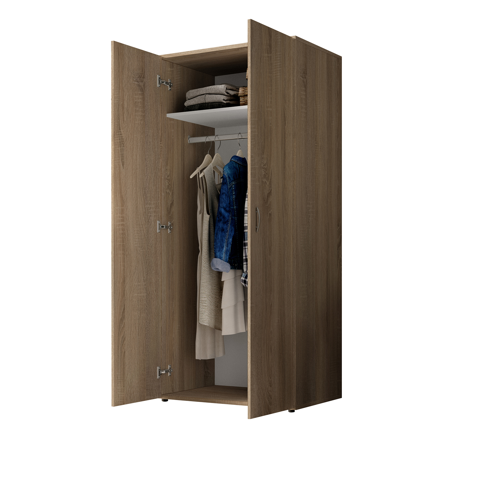 Drehtürenschrank - Sonoma Eiche - 2 Türen - 81 cm breit