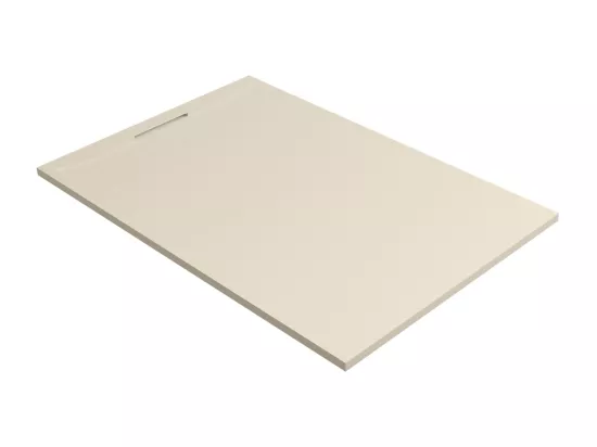 Receveur de Douche Extraplat RAGNAR Beige 100x80x3cm - Texture Ardoise 75% Minéral, Antidérapant, Antibactérien, LAVABERG