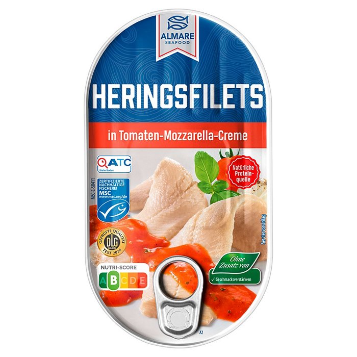 ALMARE SEAFOOD Heringsfilet 200 g, Tomate-Mozzarella