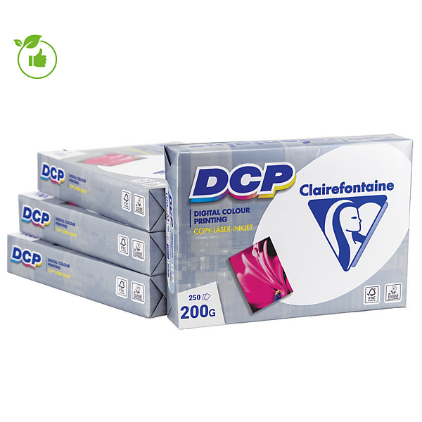 Papier blanc DCP Clairefontaine A4 200g, 4 ramettes de 250 feuilles