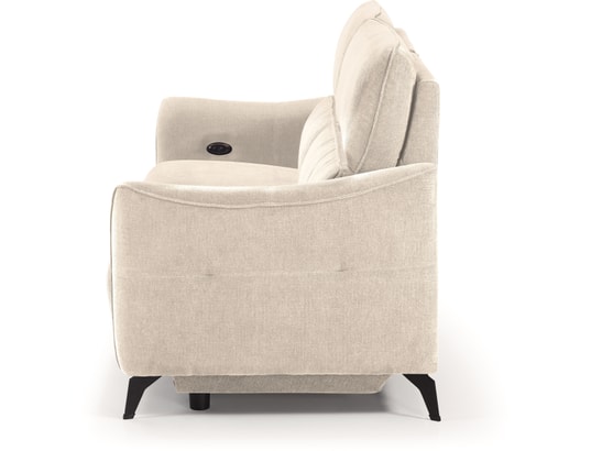 CONCEPT1 - Canapé tissu Bergamo 3 places 2 relax electriques beige