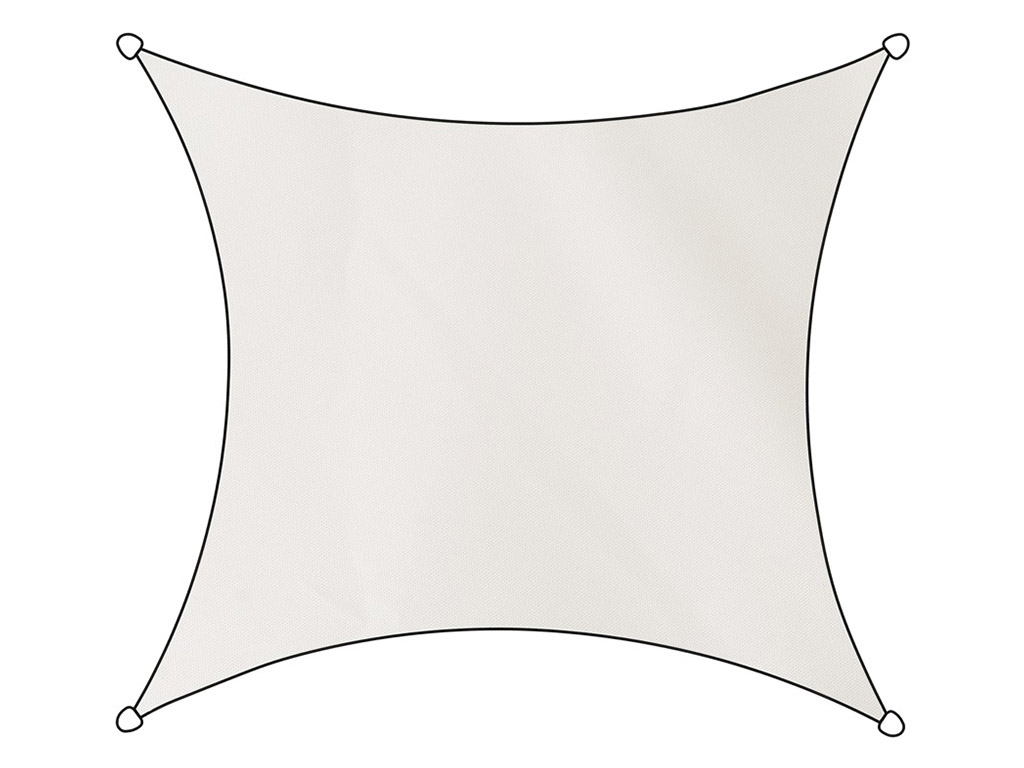 Livn Como vierkant polyester 5 x 5 meter schaduwdoek - White