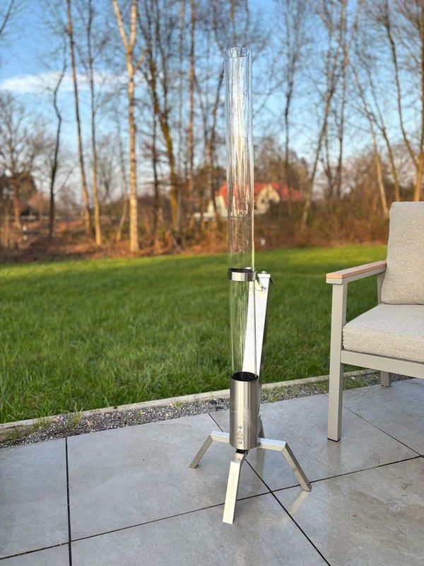 Muntel - Pellet Terras Heater - Terrasverwarmer - Zwart - 51,3 x 40,7 x 130,5 Cm
