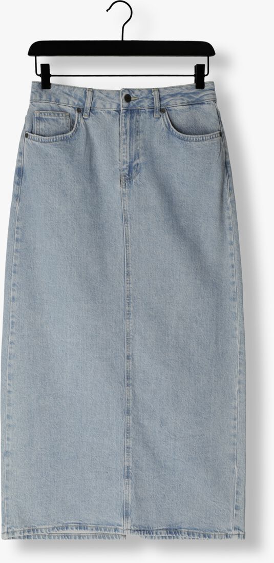 OBJECT blauwe object midirok objellen mw long denim skirt