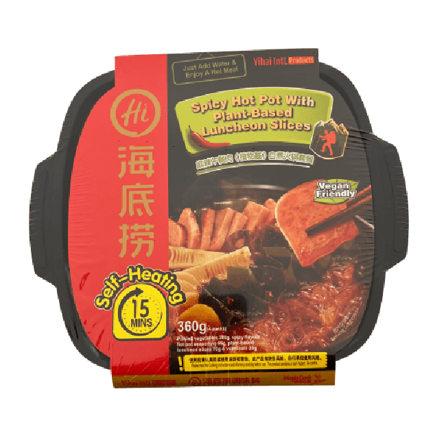 Hi Zelfverwarmende Pittige Hot Pot met Plantaardige Luncheon Plakjes 360g