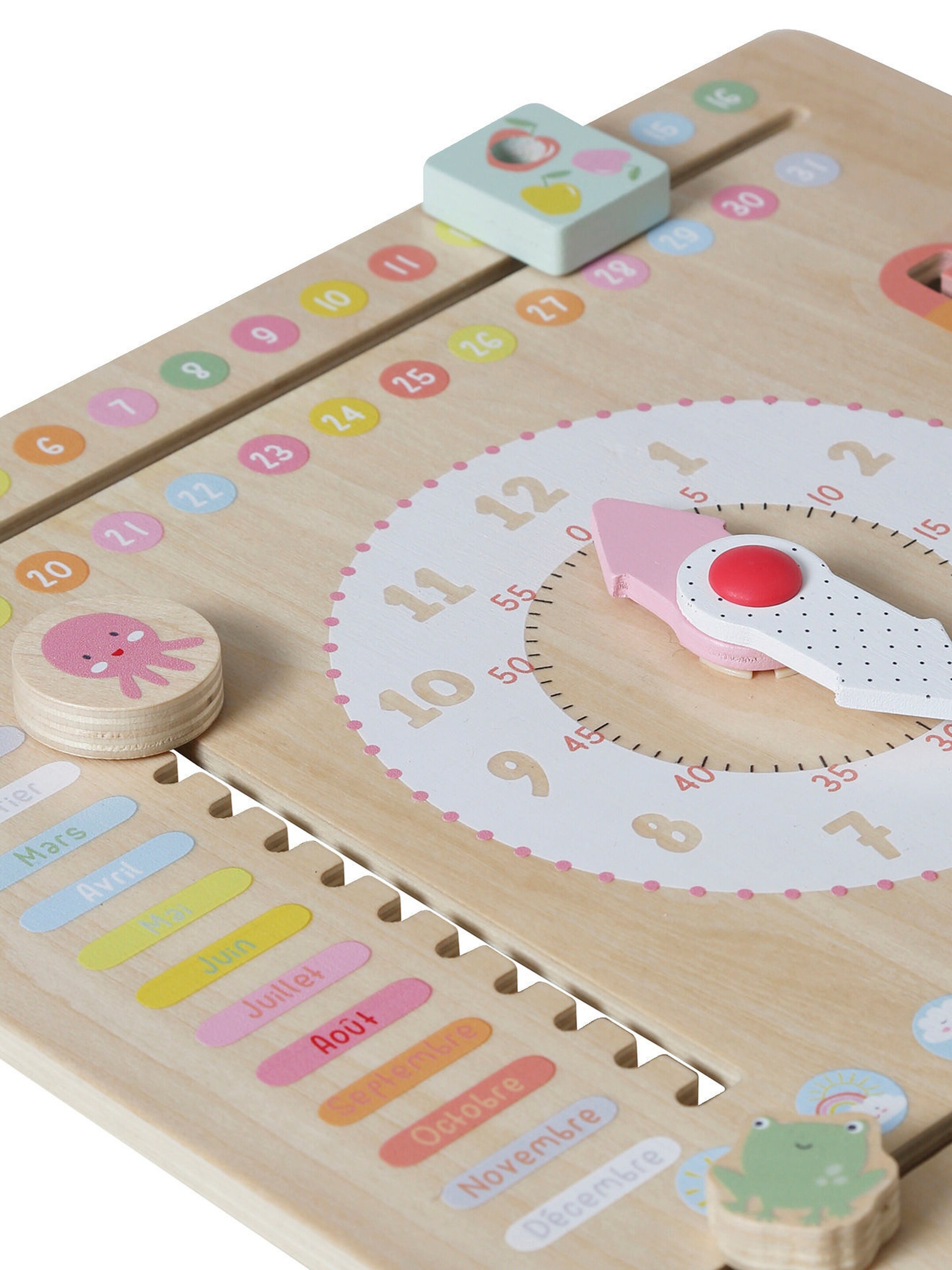 Vertbaudet Kinder Spieluhr mit Kalender, Holz FSC® hellbeige