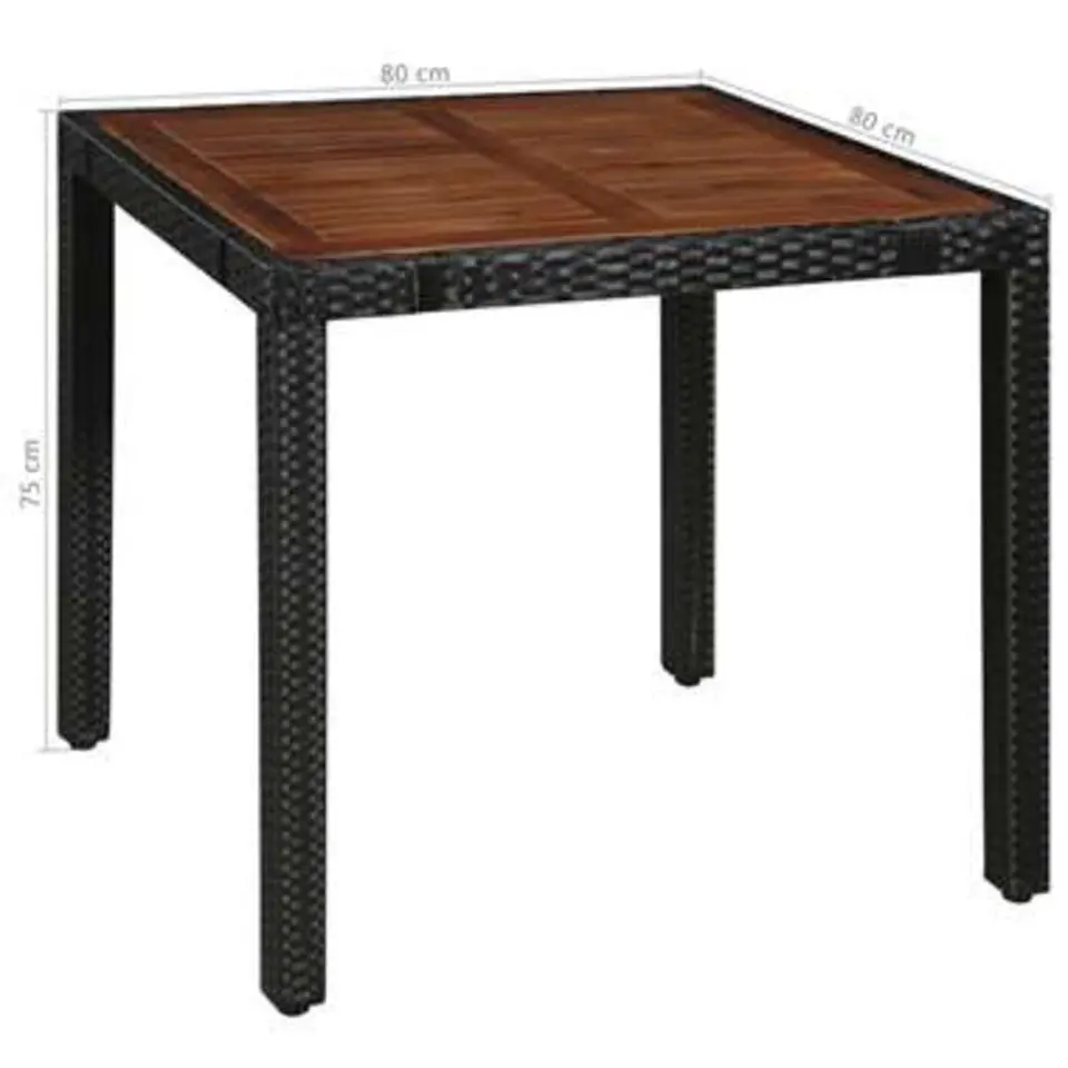 vidaXL - Tuinset - Zwart - Poly rattan