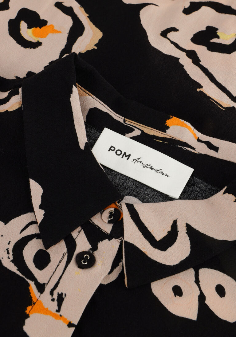 POM AMSTERDAM zwarte pom amsterdam blouse flower glory black