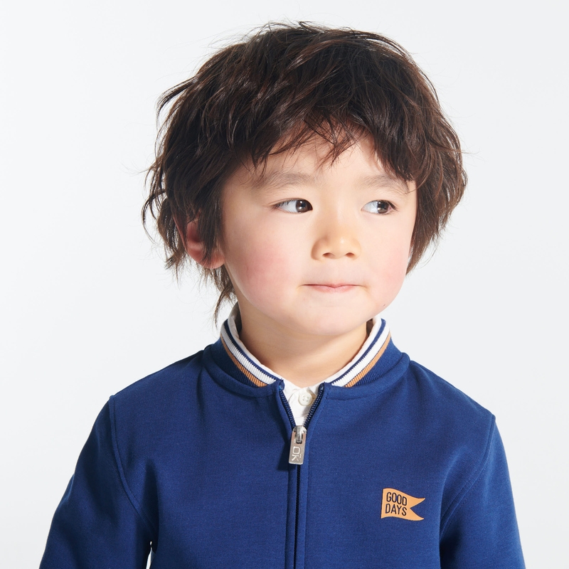 Sweat-shirt zippé façon teddy bleu garçon