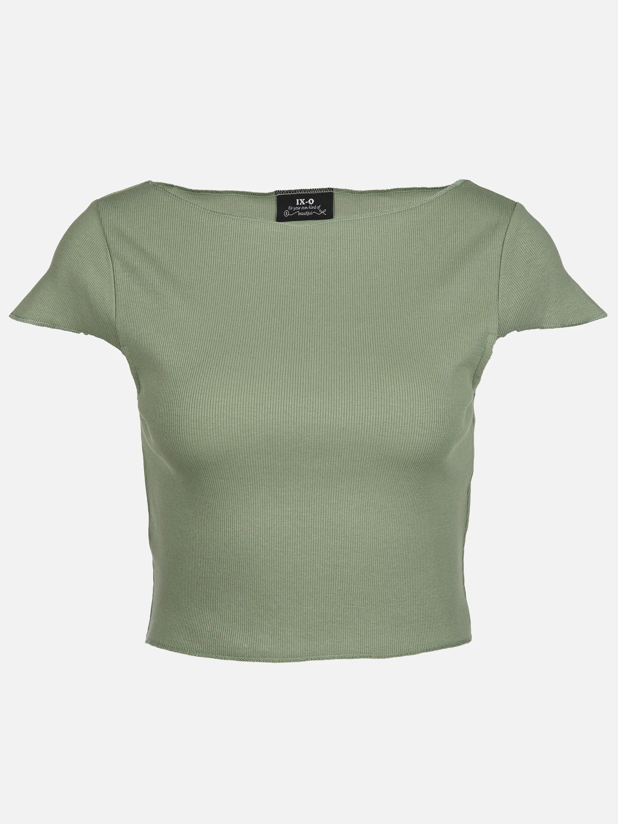 Damen Rippshirt im Cropped Style