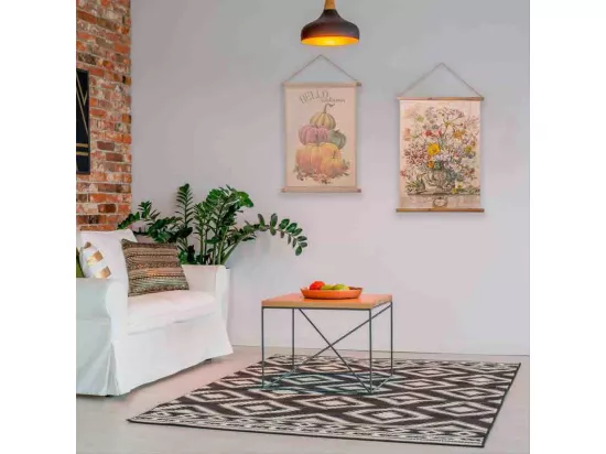 Toile de lin parcheminée imprimée 64x83x1,7