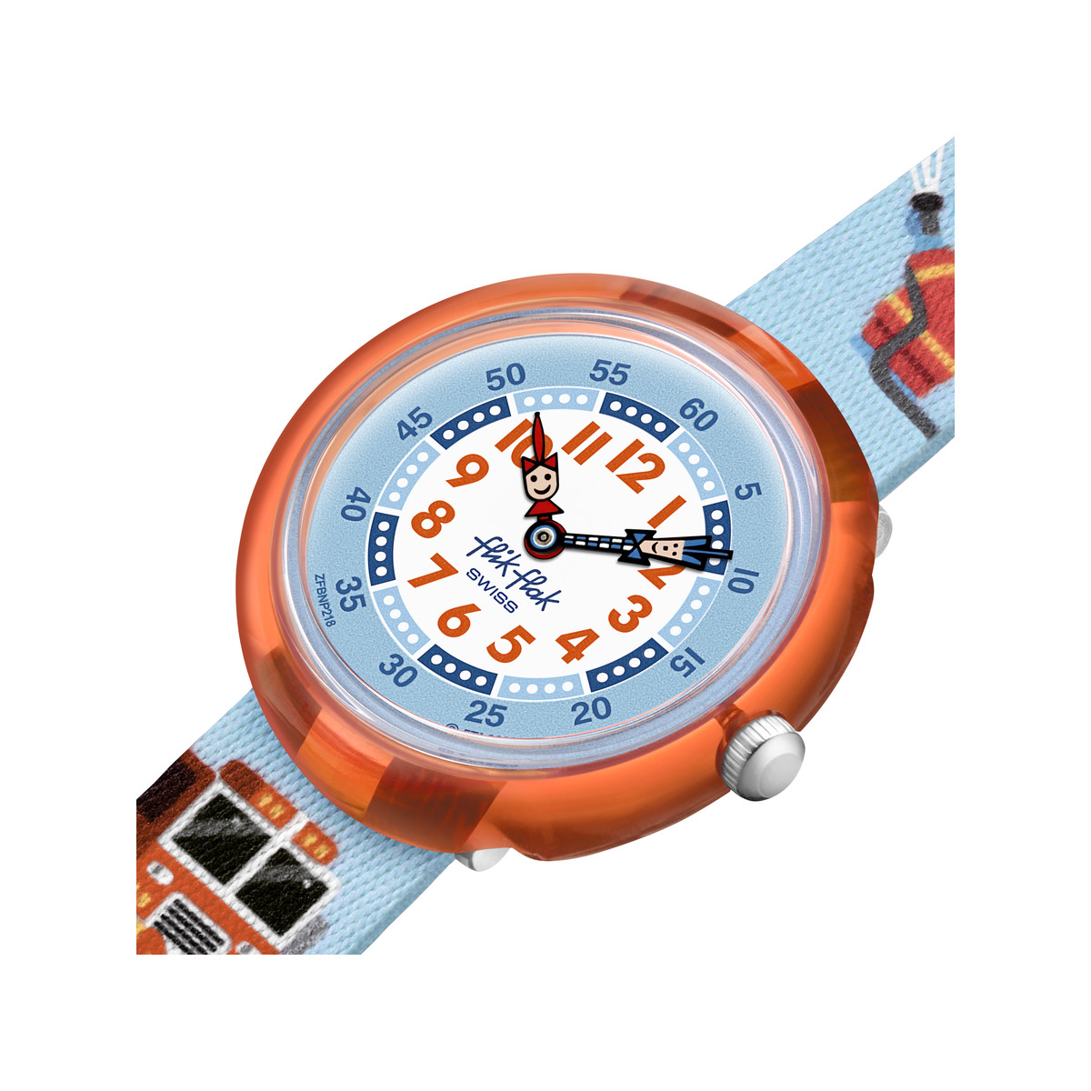 Montre FLIK FLAK Future dreams Fire stopper enfant plastique biosourcé bracelet PET recyclé bleu
