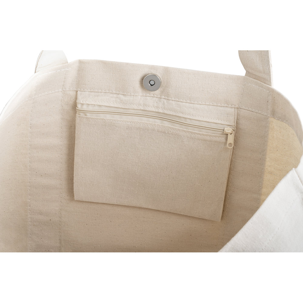 hi!dea 92824 - Sac en toile 100% coton avec poche frontale et intérieure (280 g/m²)