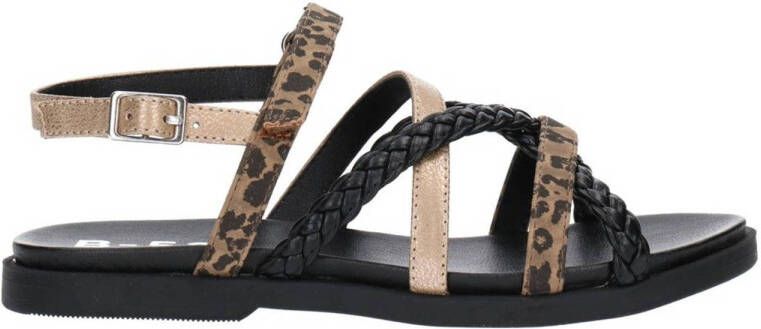 Bullboxer sandalen met panterprint zwart multi Meisjes Imitatieleer Panterprint 37